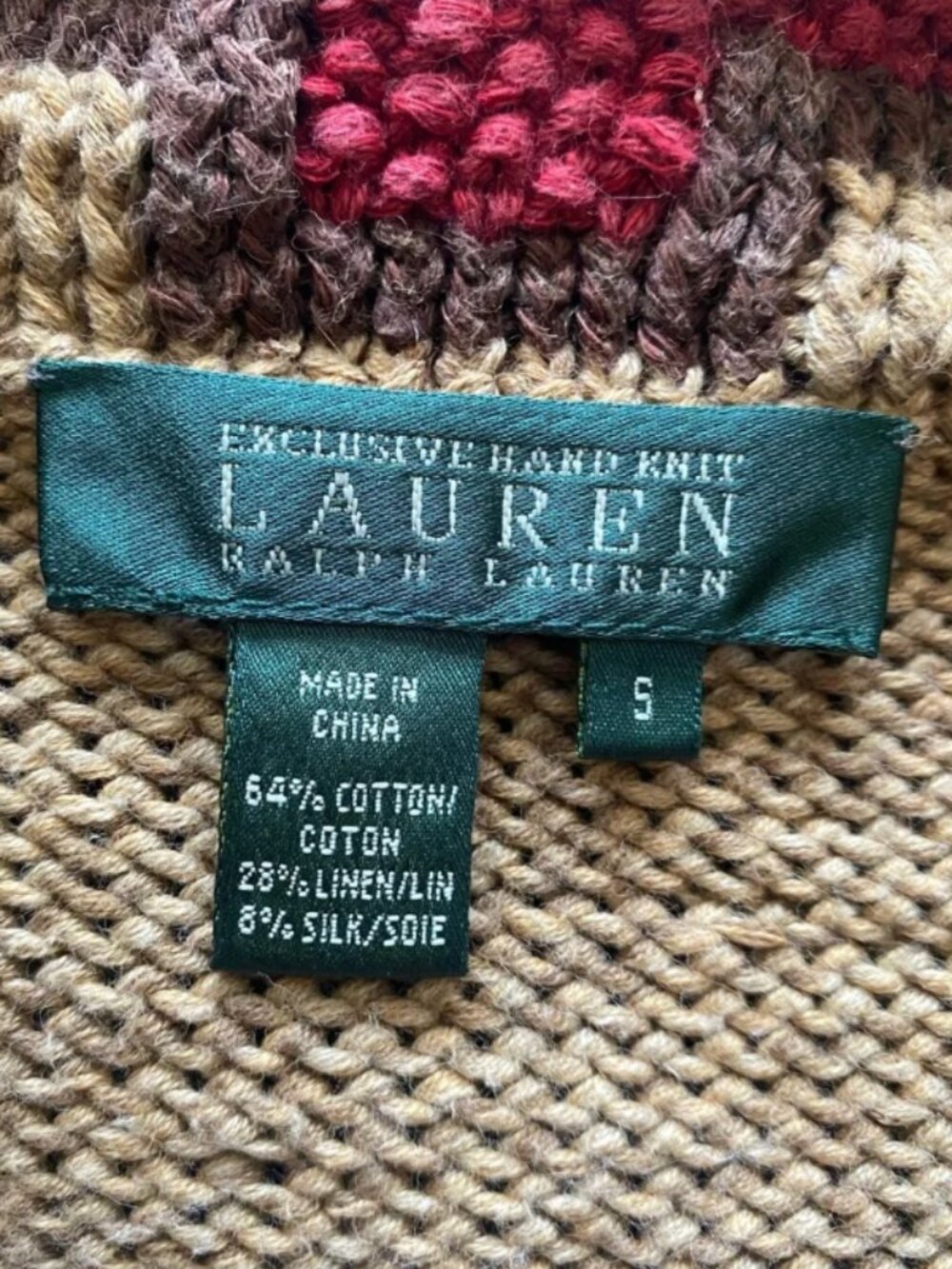 RALPH LAUREN Southwestern Concho Button Vintage Knit Cardigan Size S - Picture 5 of 15